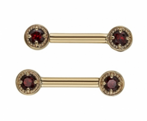 BVLA Migrain Prong Nipple Barbell- 14K 14G